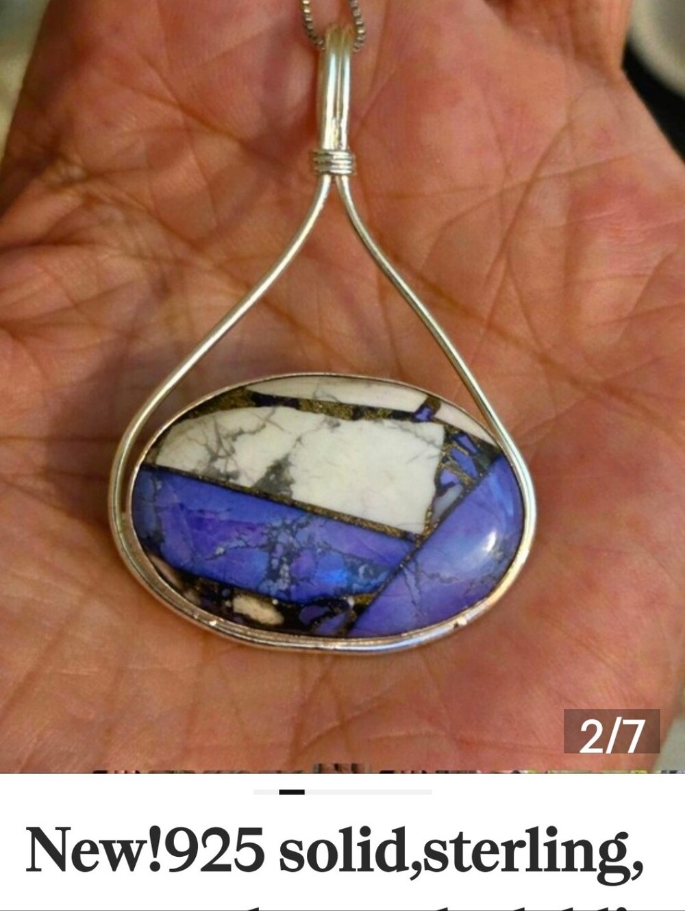 New!925 solid,sterling,manmade,purple dahlia,turquoise,pendant